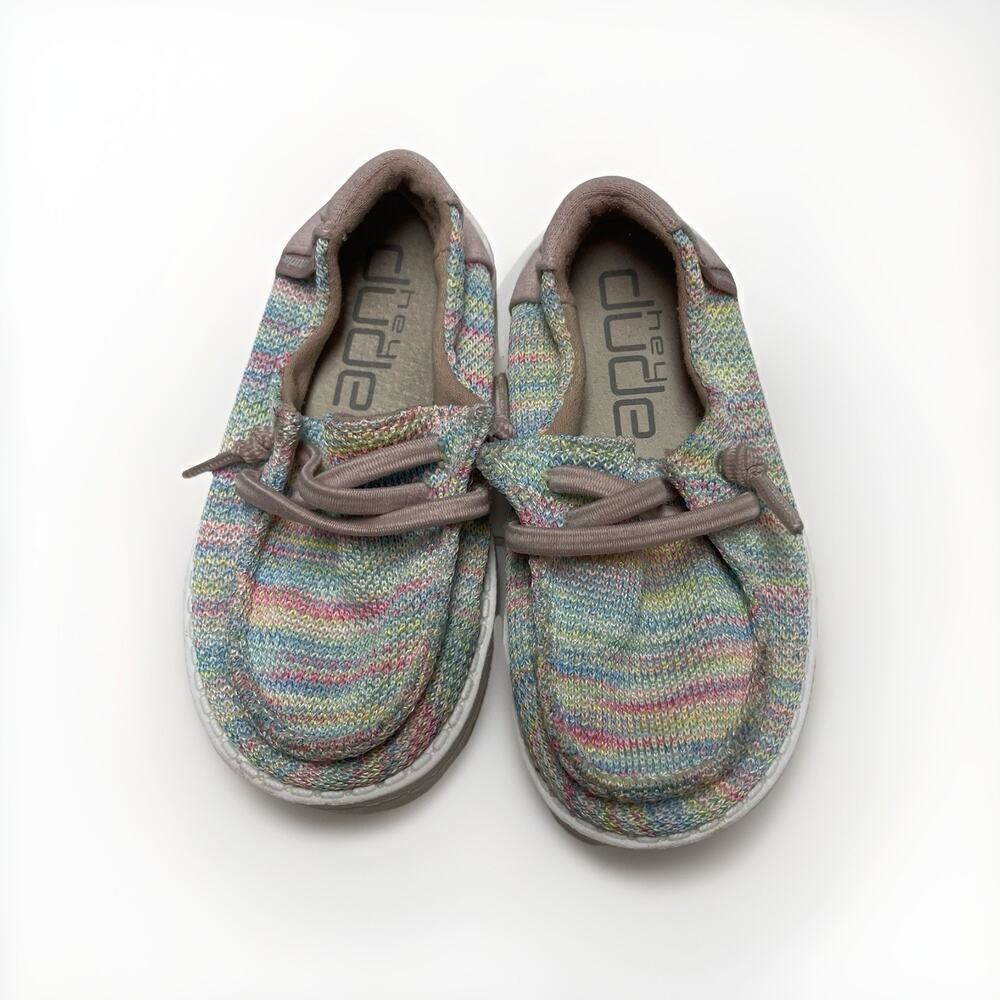 Hey Dude Girls Wendy Sox Slip On Shoes Size 7 Pastel Multicolor Casual